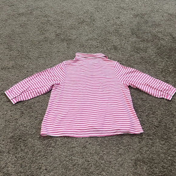 Stella Parker Pink and White Striped Lace-Up Blouse - Picture 7 of 9